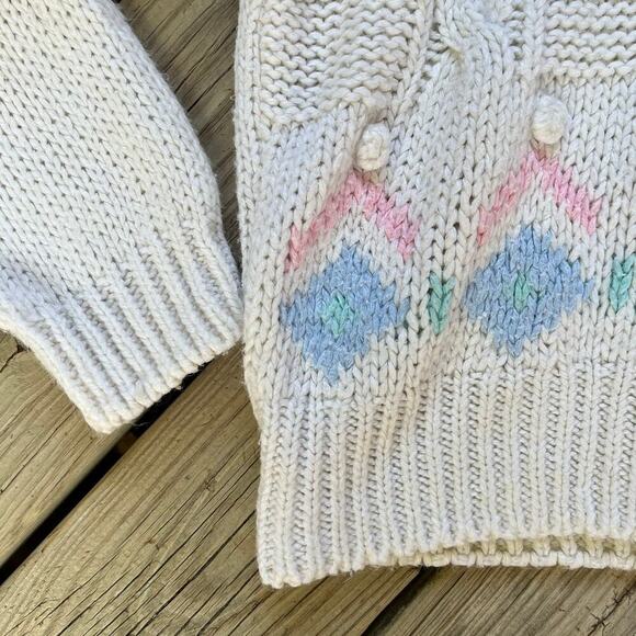 Jason Maxwell Women's Vintage White Fair Isle Sweater Size L - Picture 4 of 7